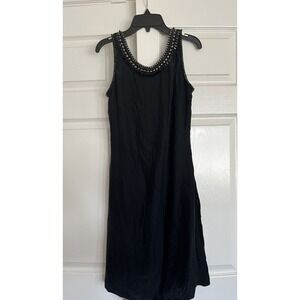 Thurley Beaded Embellished Silk Cocktail Party Dress Black Size 8, US 4.